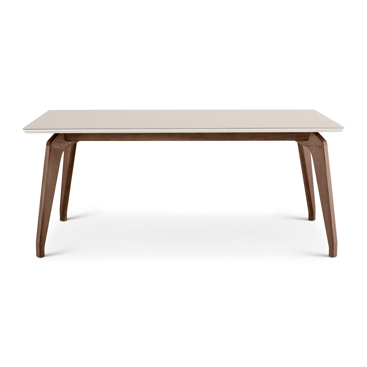 Giane Glass Top Dining Table Off White, Nogal, 71" by Urbia - detail 2