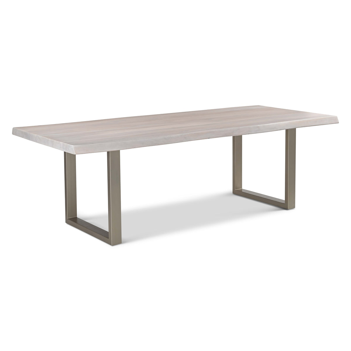 Brooks Dining Table U Base 40" x 92" White Wash Top - Pewter Base by Urbia - detail 2