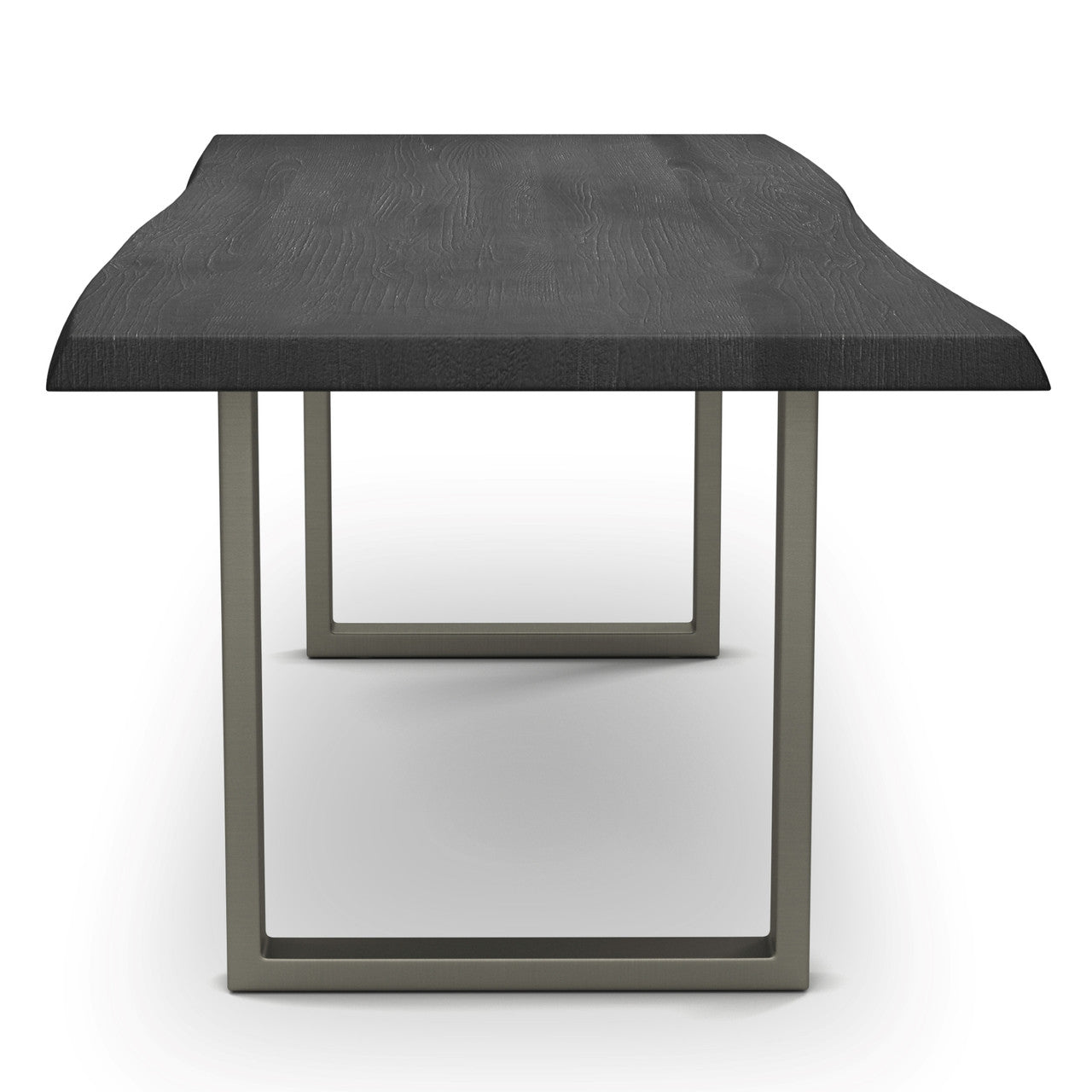 Brooks - Dining Table - U Base - 40" x 79" - Ebonized Top - Pewter Base