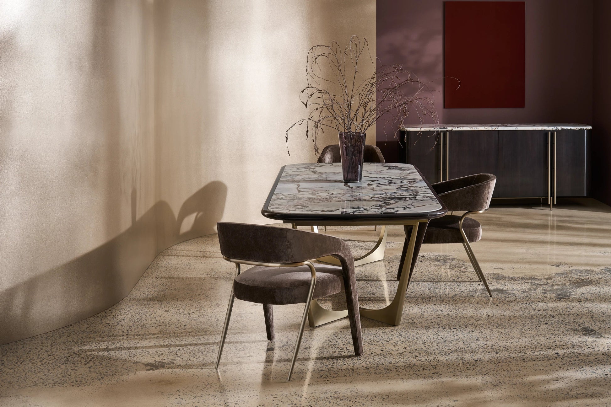 Vena Sideboard Brushed Gold 82" by Caracole - view 2