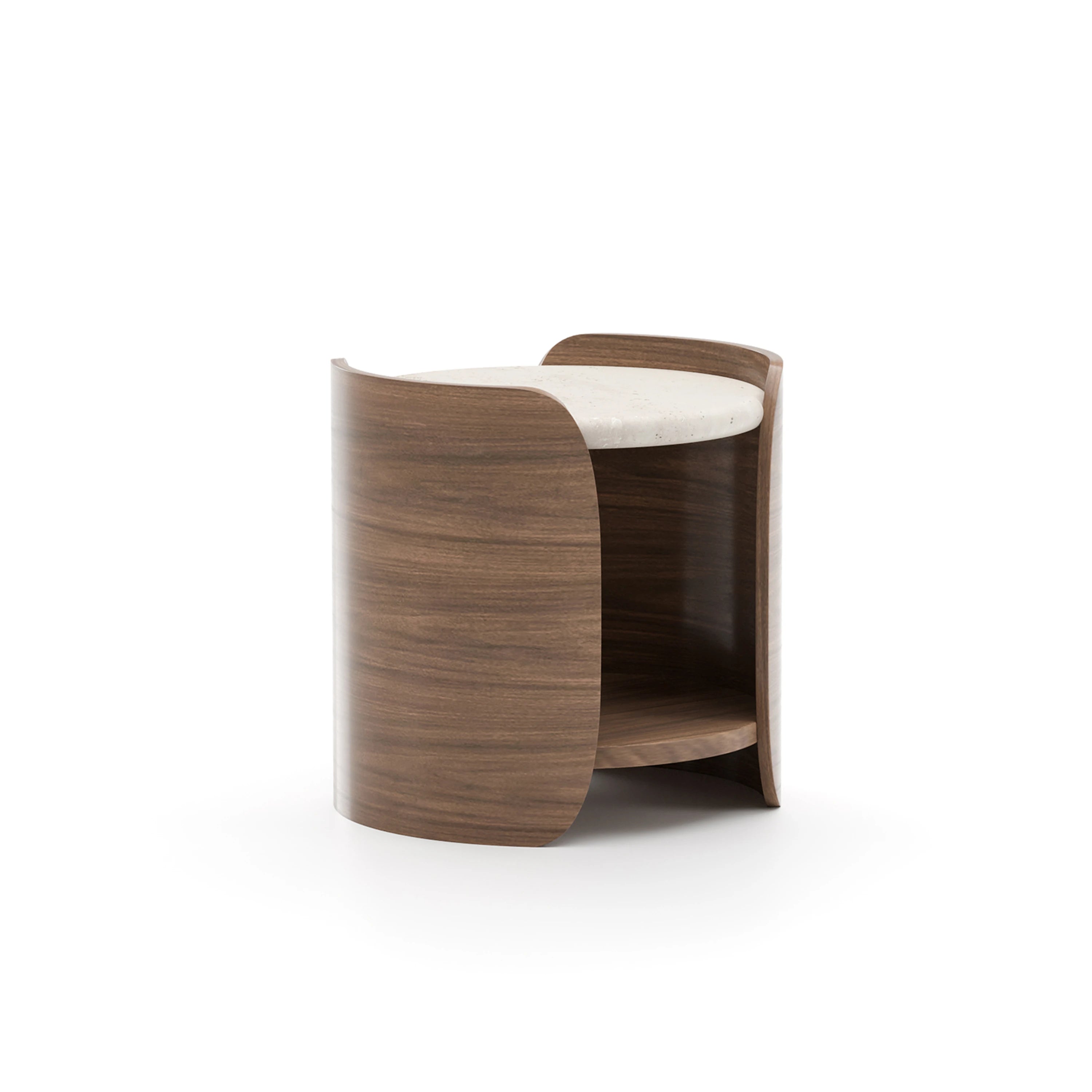 Fleur Side Table With Wood Shelf Porcini 19" by Caracole - view 4