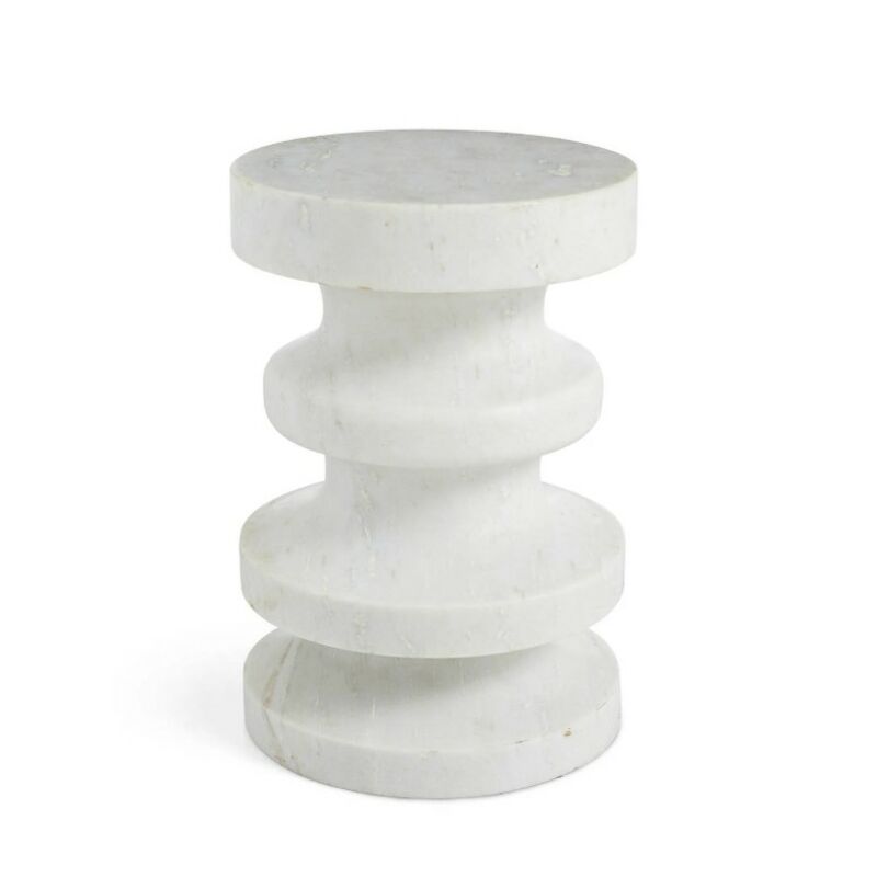 Hand Carved Marble Stool by Furniture Classics at ZIN Home