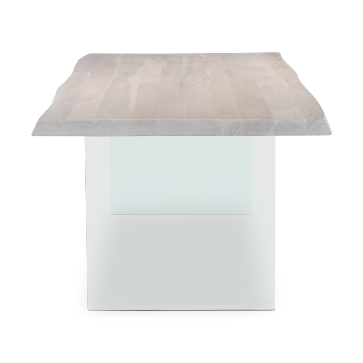 Brooks Dining Table Glass Base 40" x 92" White Wash Top - Clear Glass Base by Urbia - detail 3