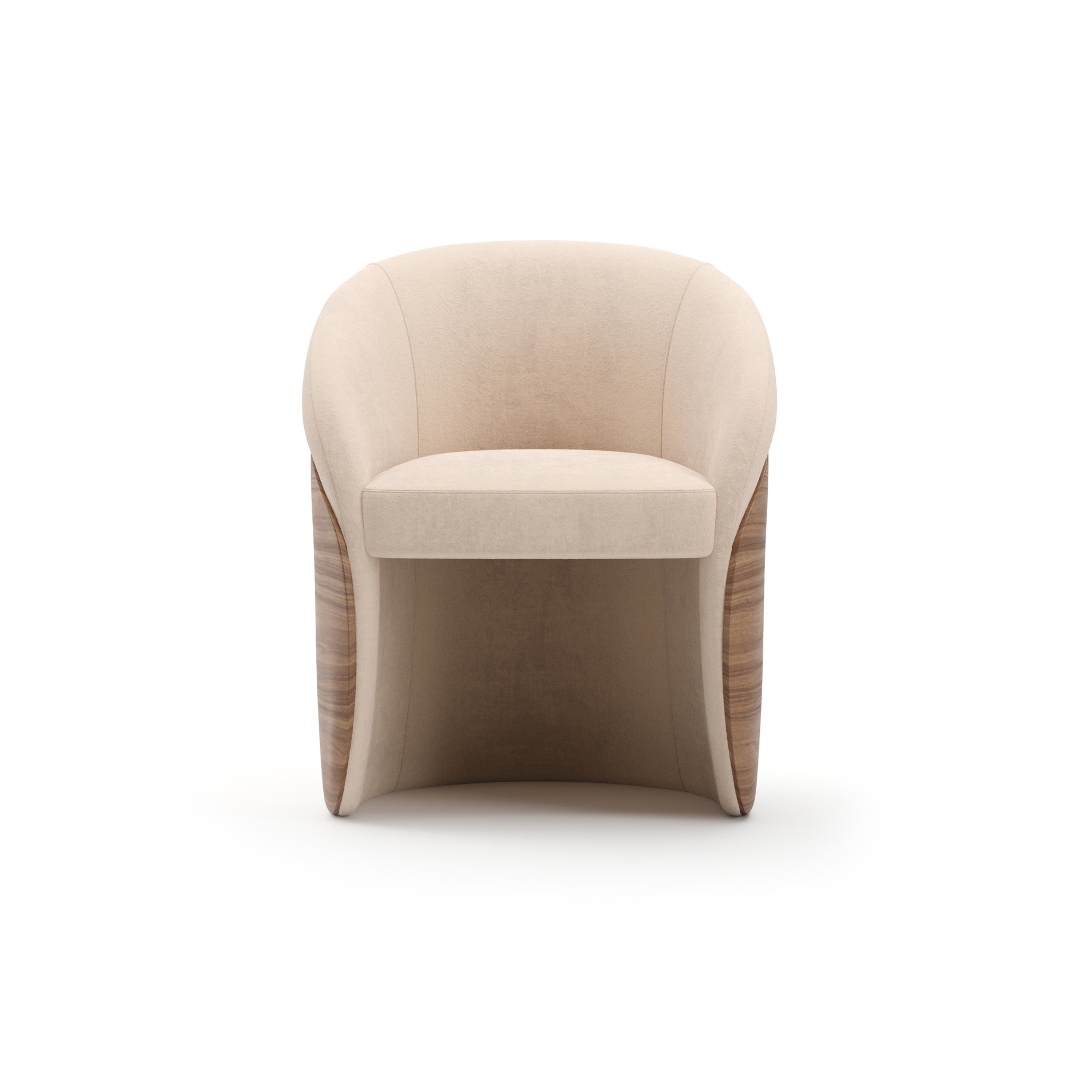 Fleur Wood Back Dining Chair Porcini 25" by Caracole