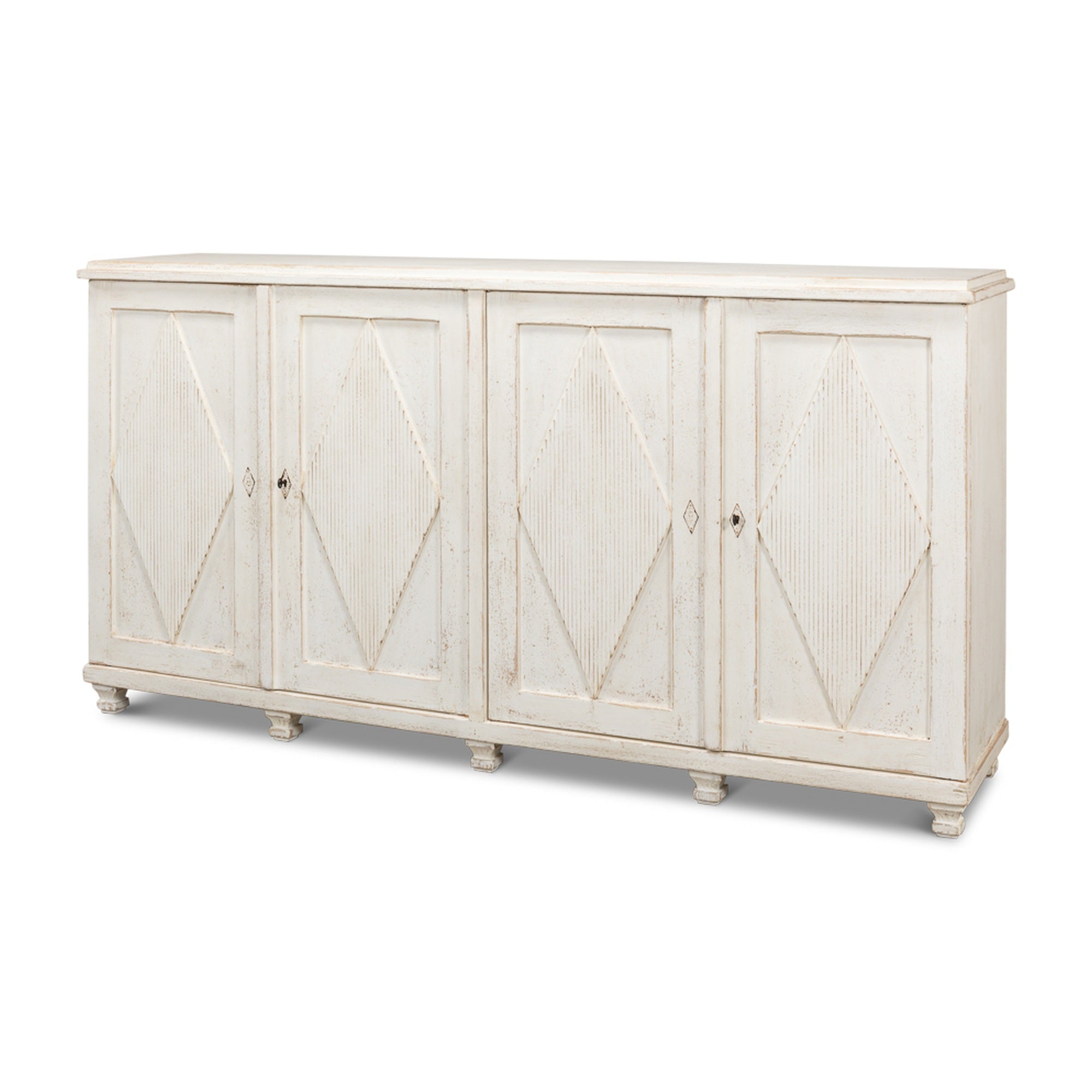 Beecher Sideboard W/4 Doors, Whitewash by Sarreid Ltd