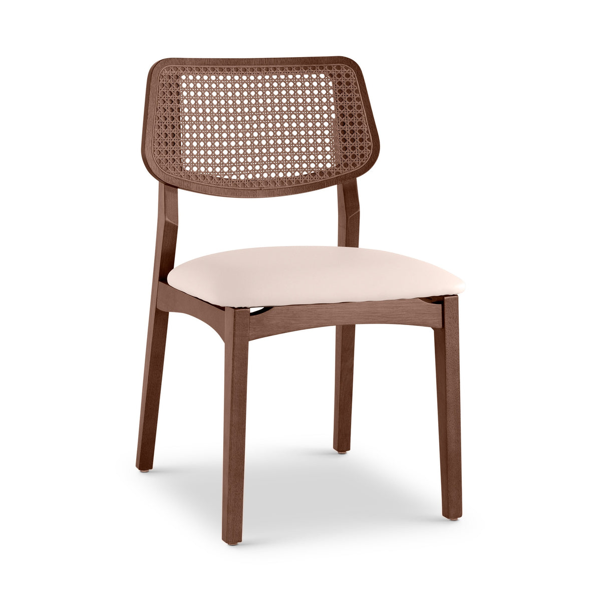 Beth Cane Dining Chair Nogal, Shimmy Cream Vinyl, Nogal Cane by Urbia - detail 2