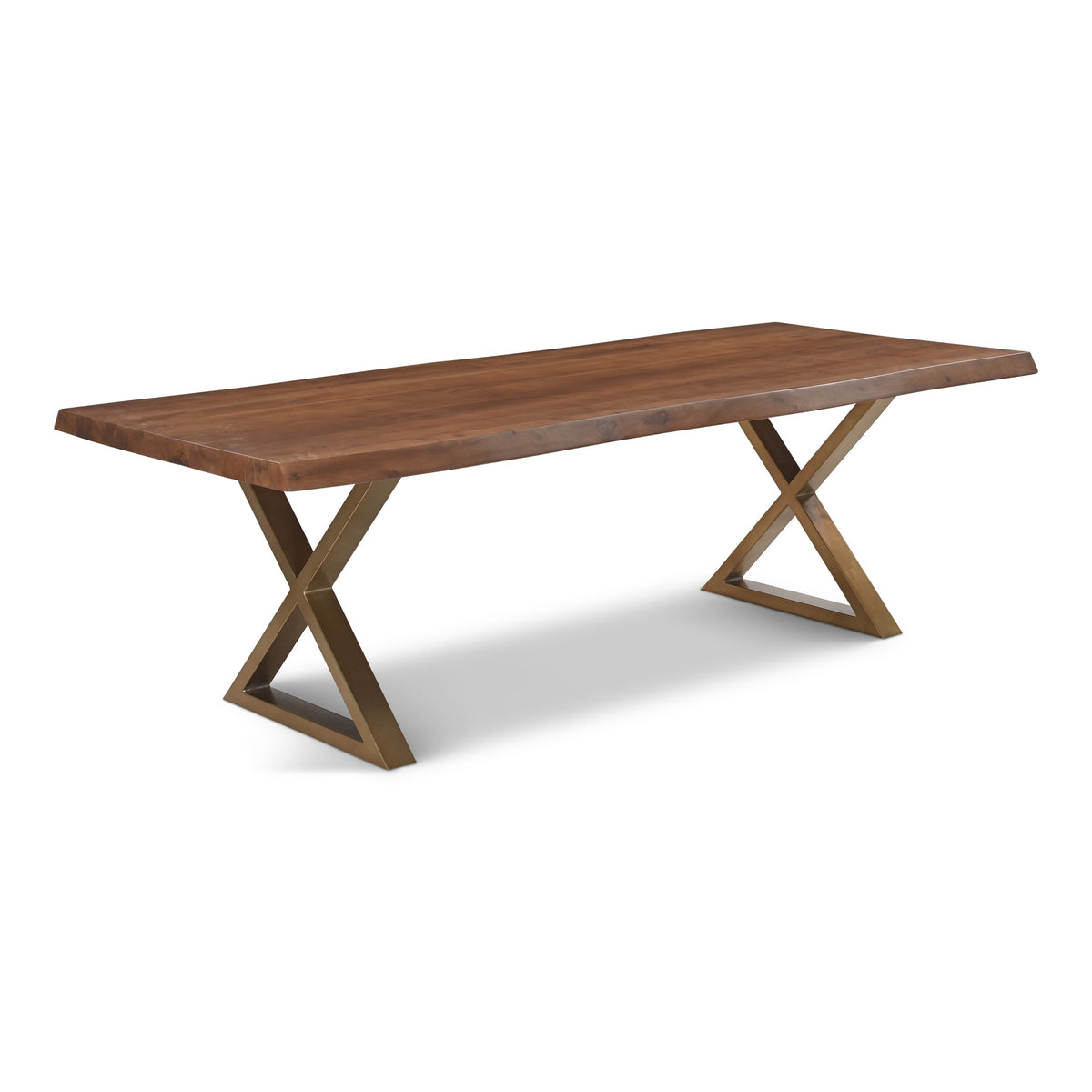 Brooks Dining Table X Base 40" x 92" Americano Top - Brass Base by Urbia - detail 2