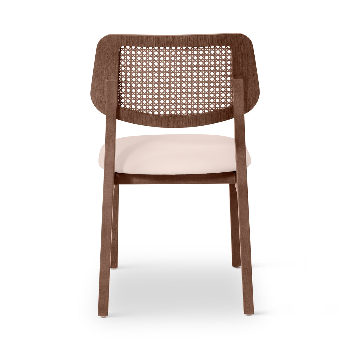 Beth Cane Dining Chair Nogal, Shimmy Cream Vinyl, Nogal Cane by Urbia - detail 5