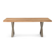 Brooks Dining Table X Base 40" x 79" Teak Top - Pewter Base by Urbia - product view