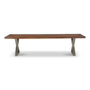 Brooks Dining Table X Base 40" x 116" Americano Top - Pewter Base by Urbia - product view