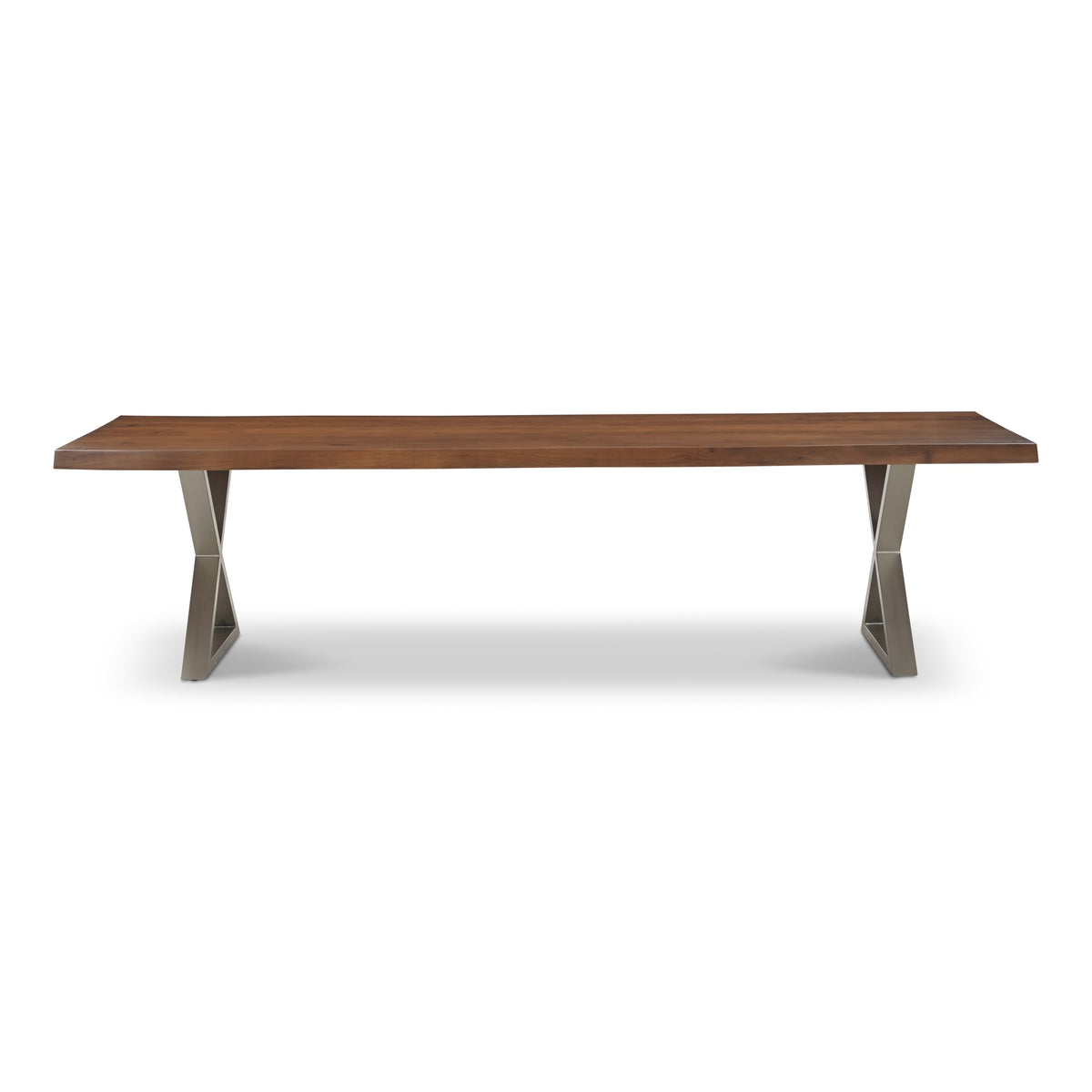Brooks Dining Table X Base 40" x 116" Americano Top - Pewter Base by Urbia - product view