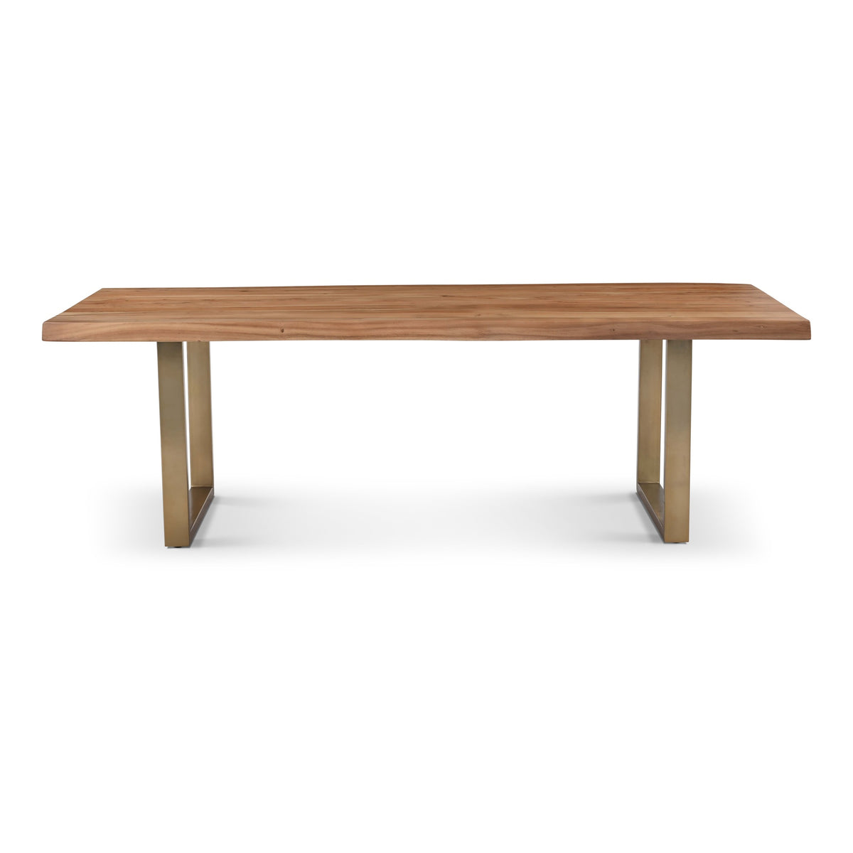 Brooks Dining Table U Base 40" x 92" Teak Top - Brass Base by Urbia - product view