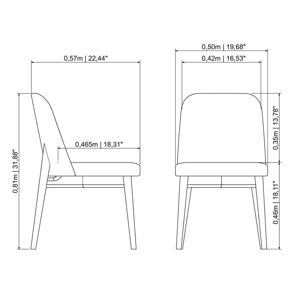 Tonia Dining Chair Nogal, Blue Mix by Urbia - detail 11
