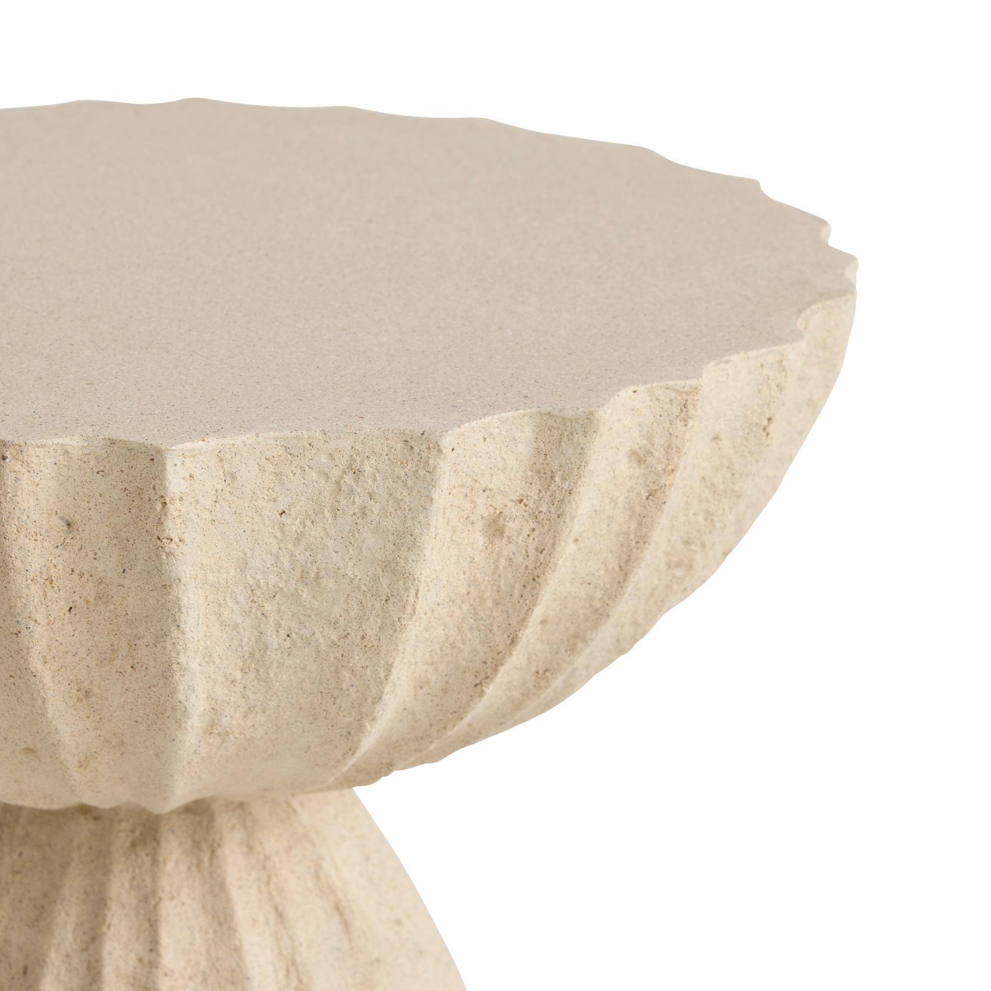 Nereo Chiseled Concrete Outdoor Accent Table by Arteriors - view 3