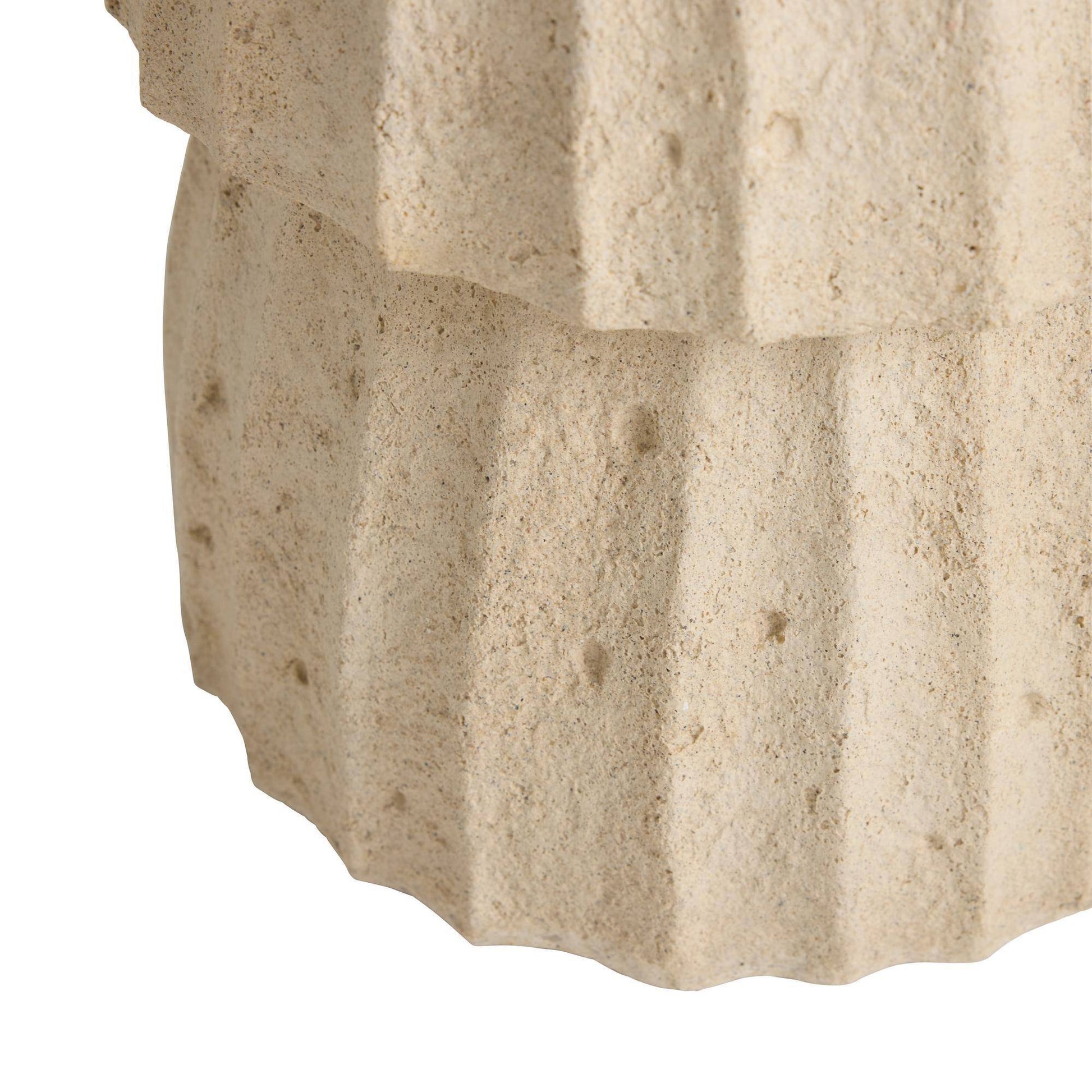 Nereo Chiseled Concrete Outdoor Accent Table by Arteriors - view 4