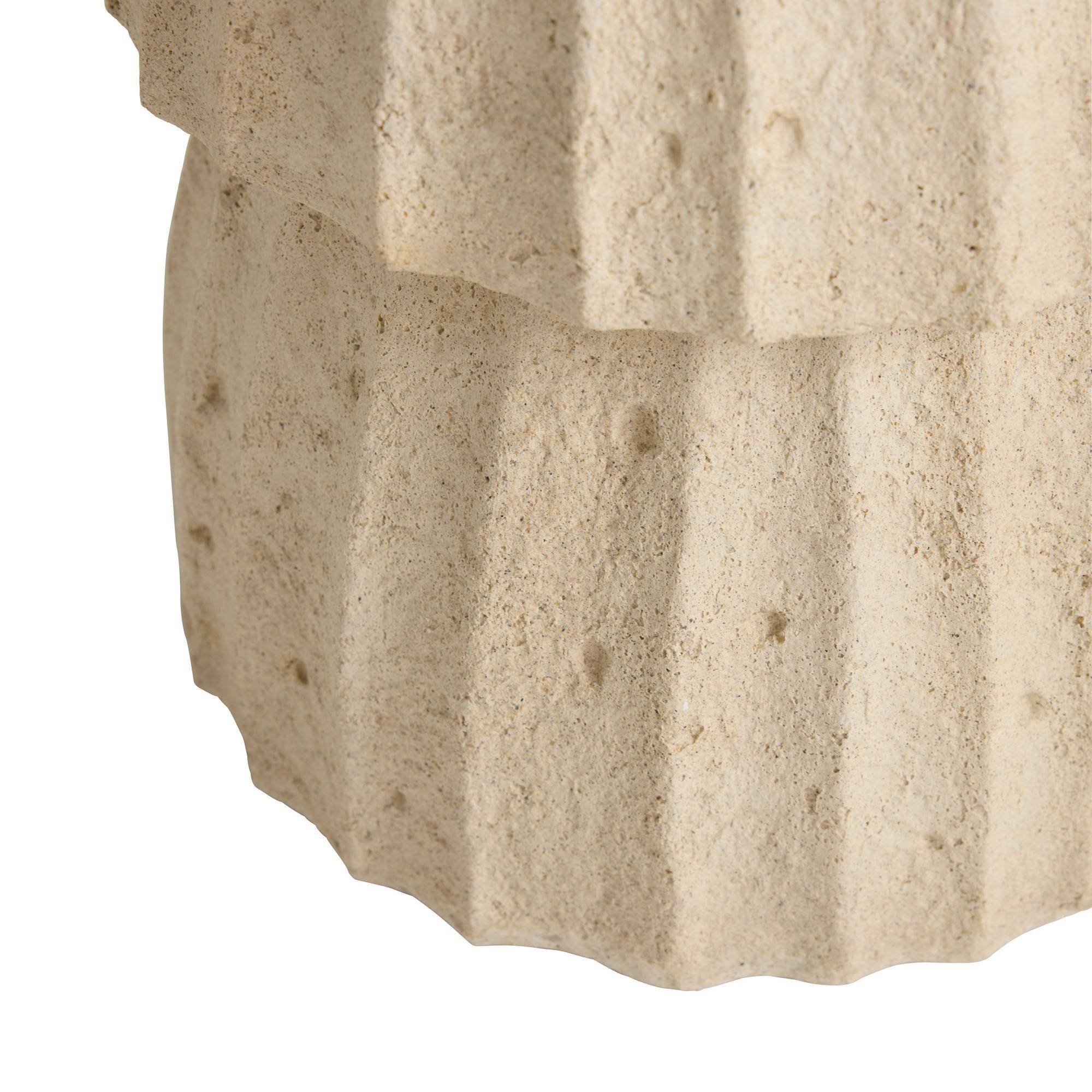 Nereo Chiseled Concrete Outdoor Accent Table by Arteriors - view 4