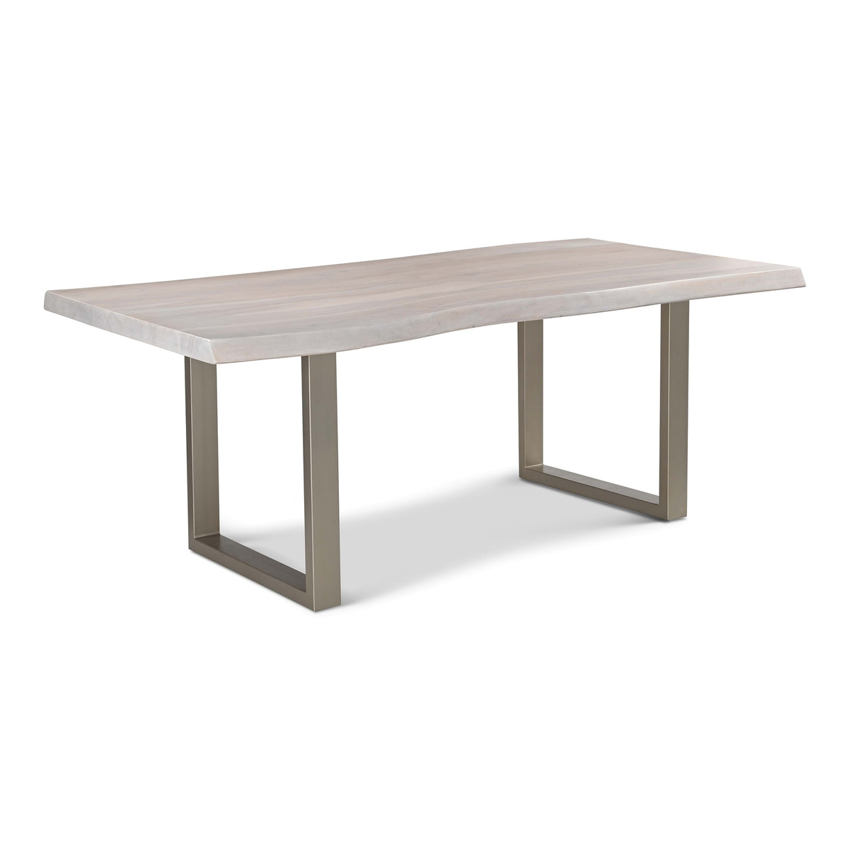 Brooks Dining Table U Base 40" x 79" White Wash Top - Pewter Base by Urbia - detail 2