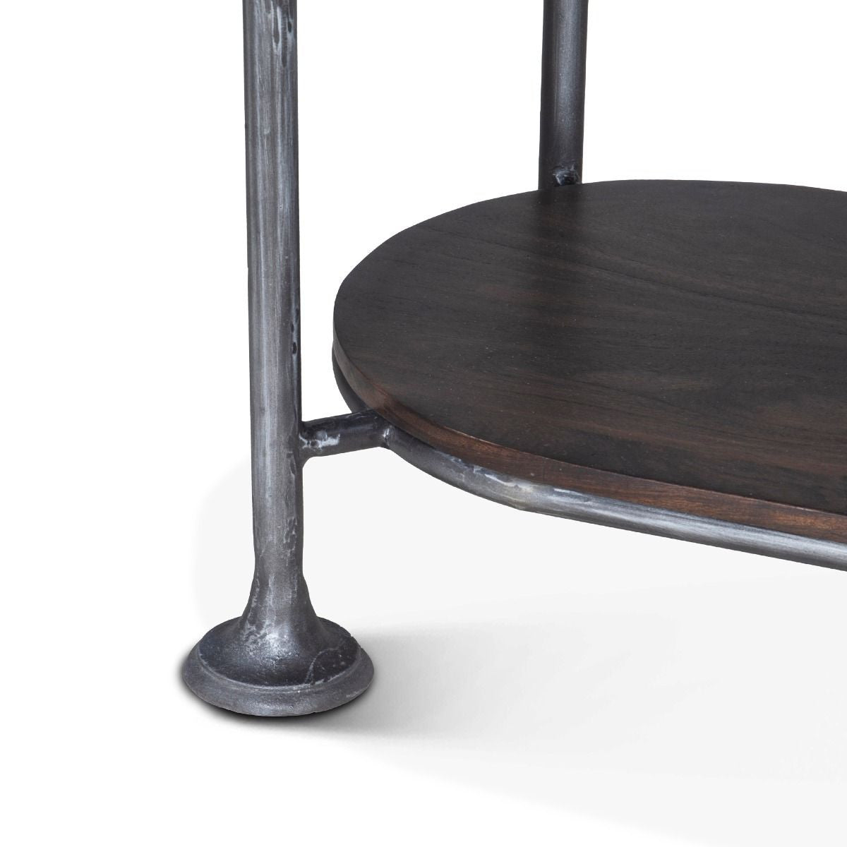 Steampunk Industrial Oval Bar Cabinet