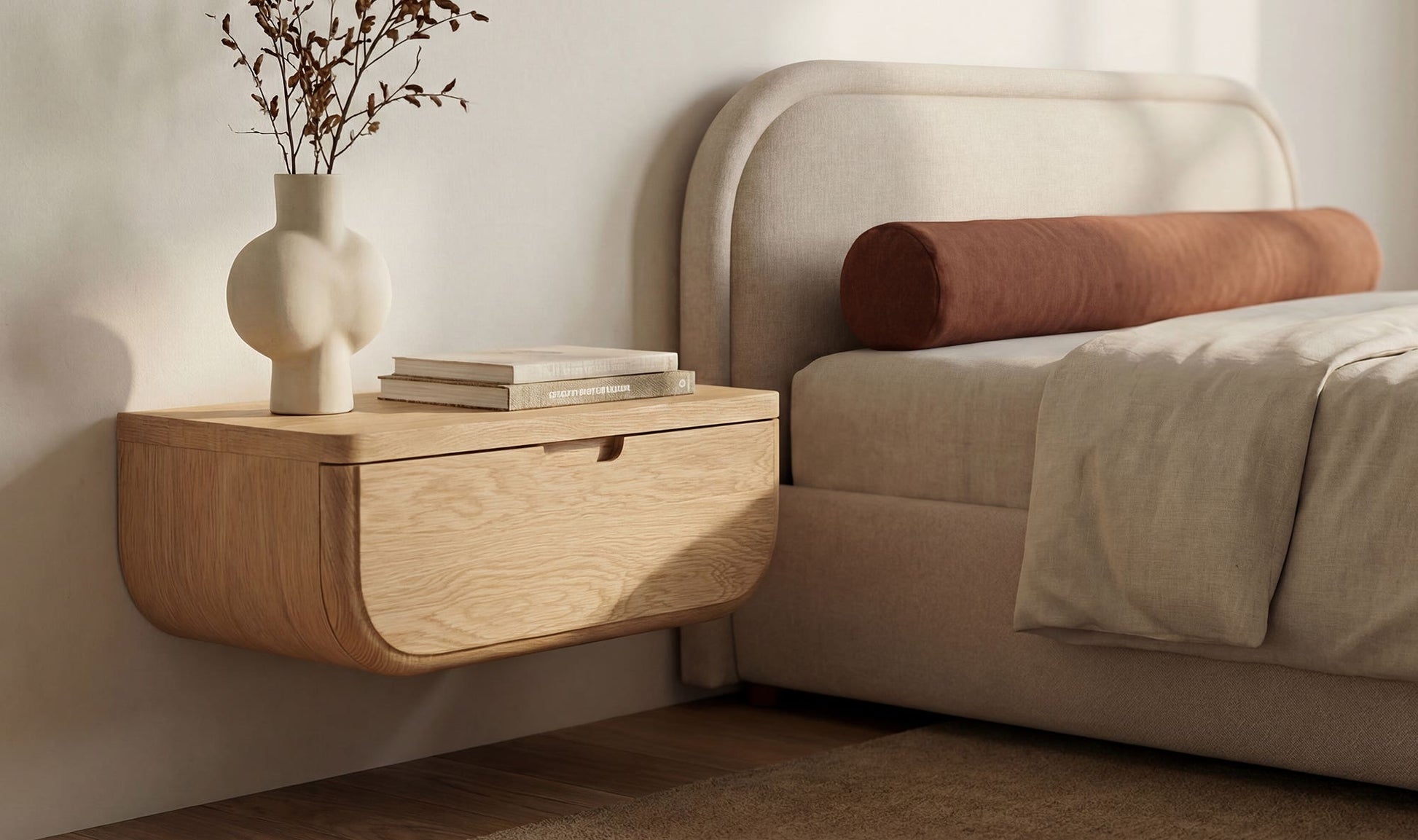 Hettie Floating Nightstand Natural by Moe's Home Collection - view 5