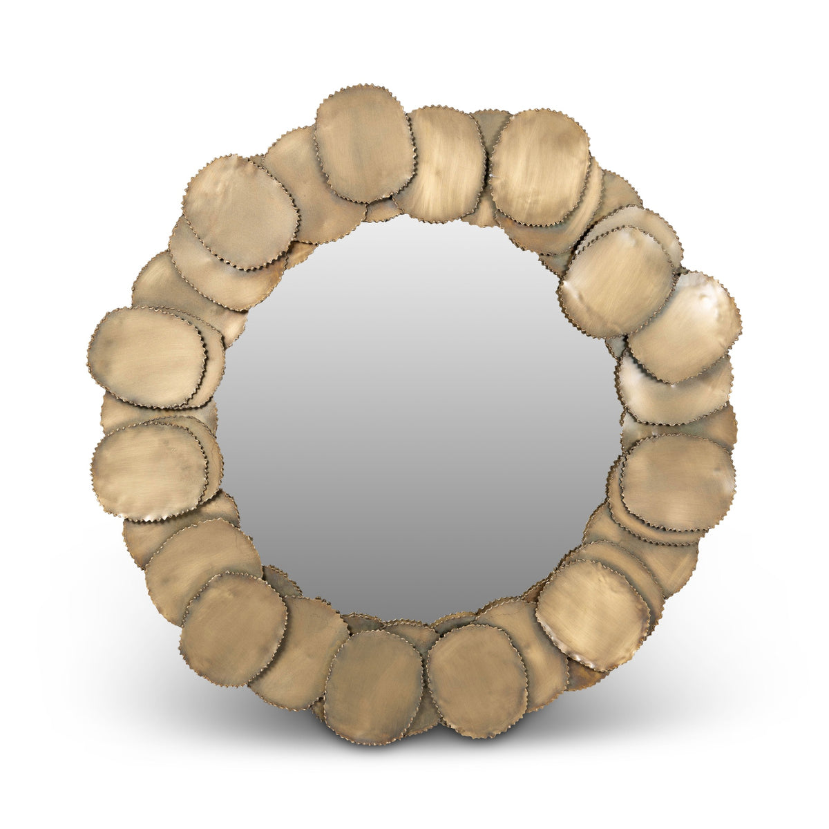Elements Suri Mirror 33"Dia. - Antique Brass by Urbia - product view