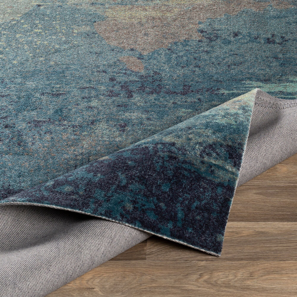 Felicity Blue/Light Blue Machine Woven Rug - fold
