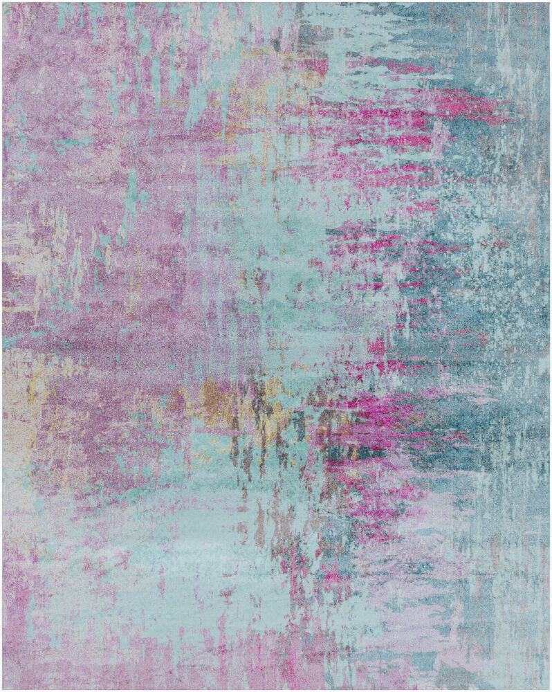 Felicity Aqua/Magenta Machine Woven Rug - 2' x 3'