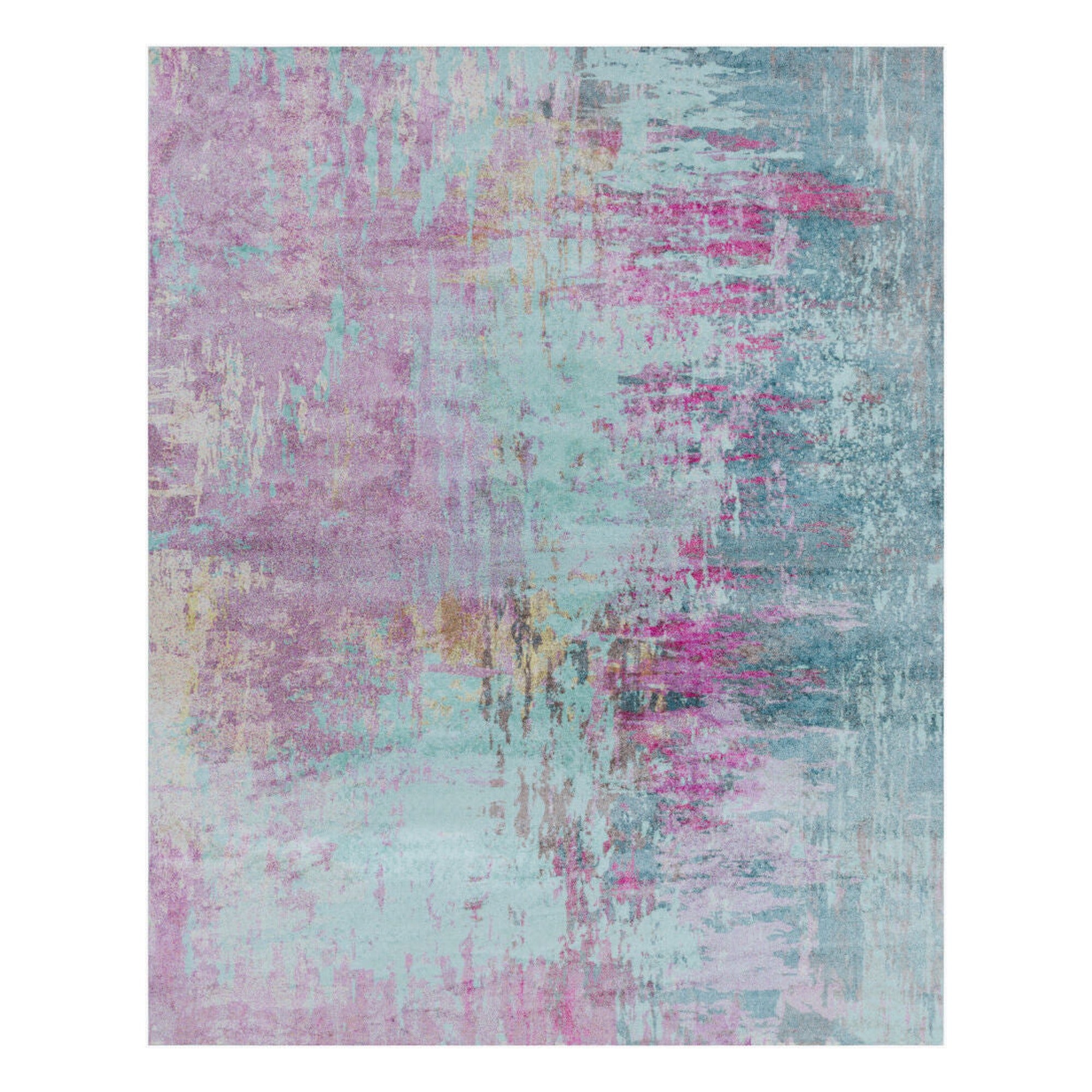 Felicity Aqua/Magenta Machine Woven Rug - 2' x 3'