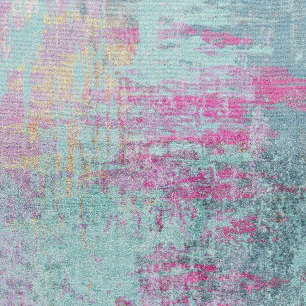 Felicity Aqua/Magenta Machine Woven Rug - swatch