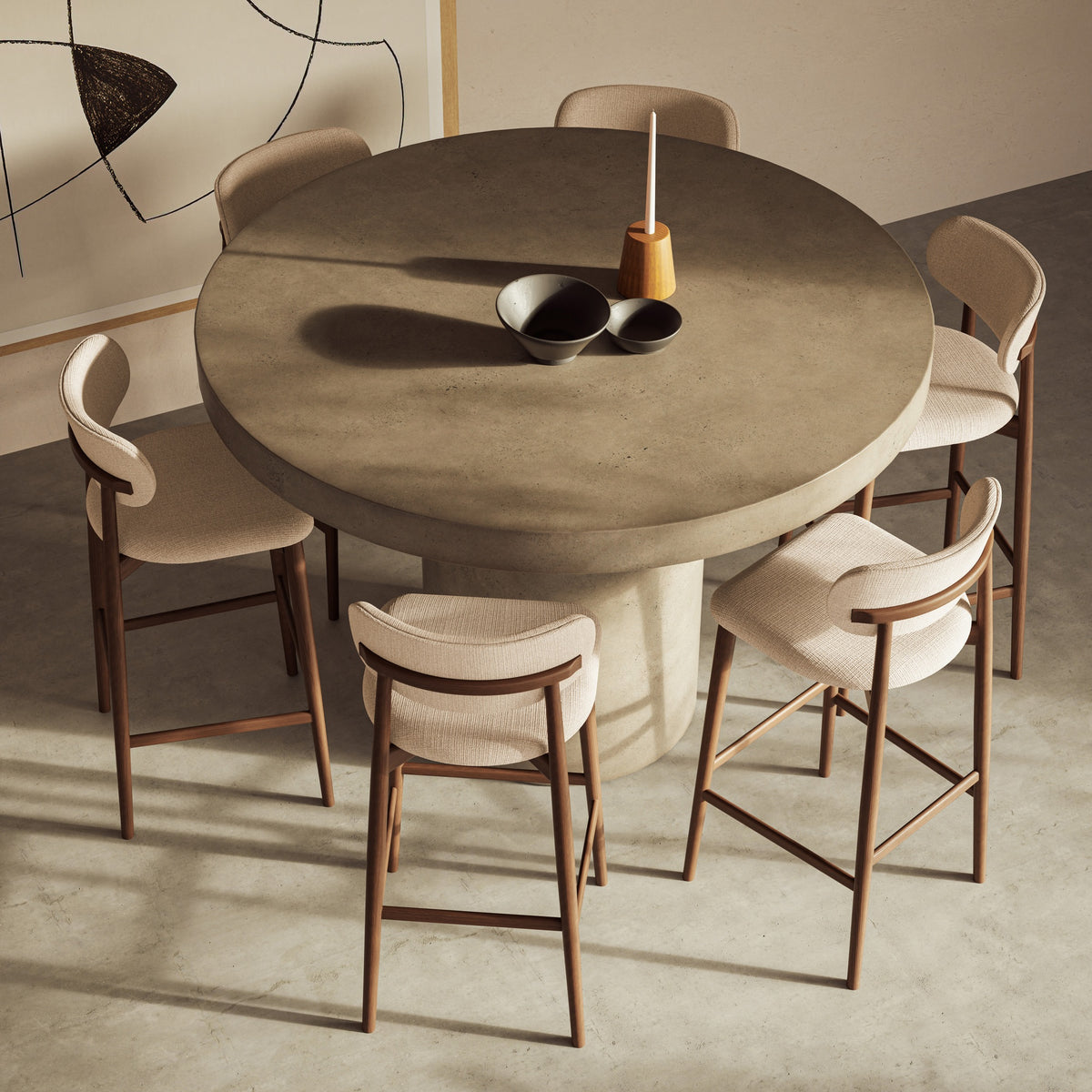 Lucia Bar Stool - Harvest Natural Seat - Nogal Frame by Urbia - detail 9
