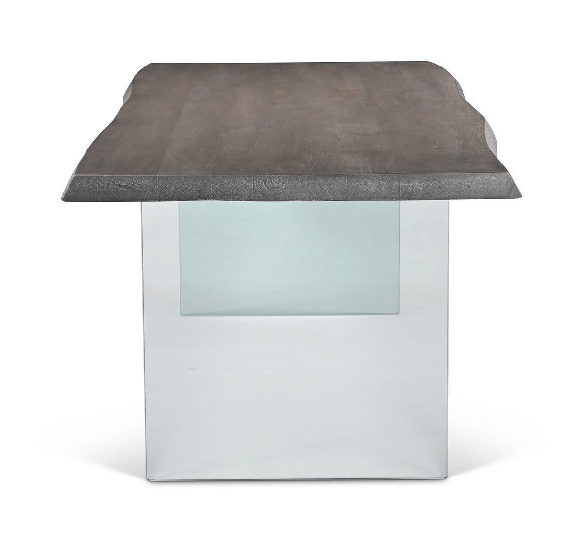 Brooks Dining Table Glass Base 40" x 79" Sandblasted Grey Top - Clear Glass Base by Urbia - detail 3