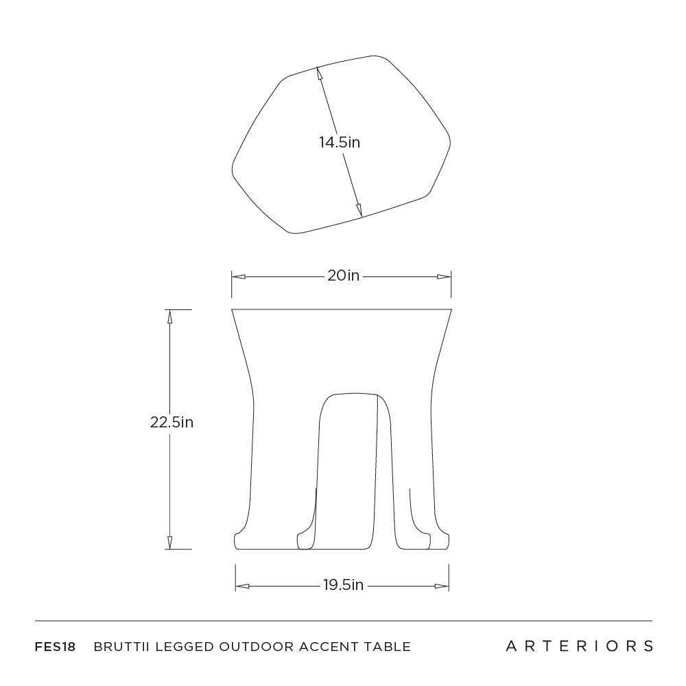 Bruttii Legged Outdoor Accent Table by Arteriors - view 10