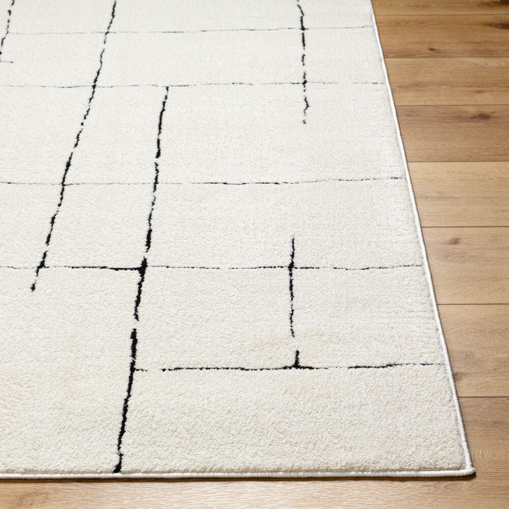 Freud Black/Ivory Machine Woven Rug FEU-2300 - front