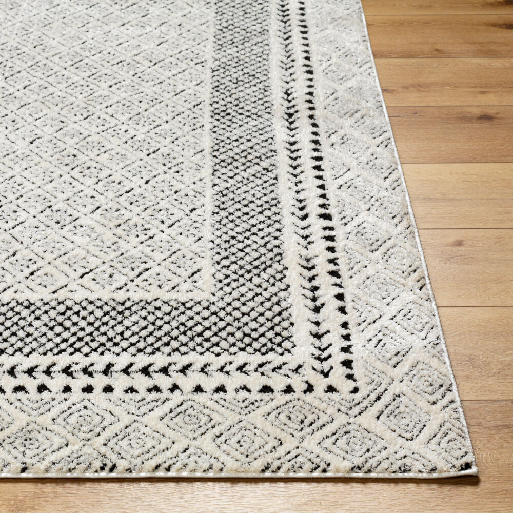 Freud Black/Ivory Machine Woven Rug FEU-2301 - front