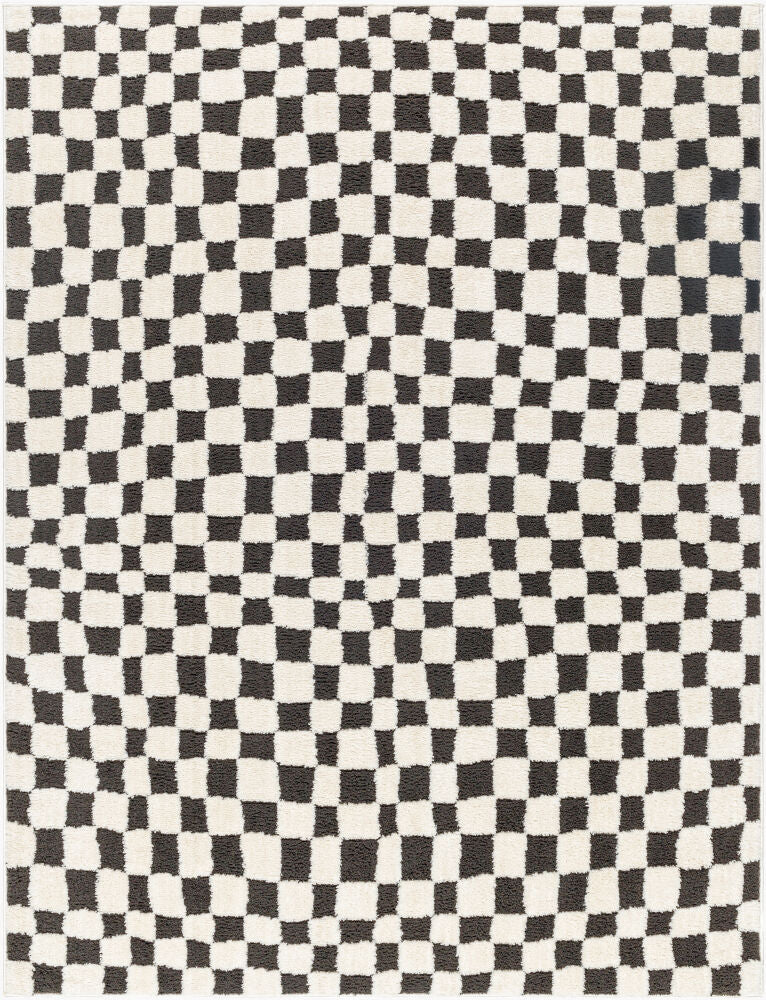 Freud Black/Ivory Machine Woven Rug FEU-2302 - 5'3" x 7'