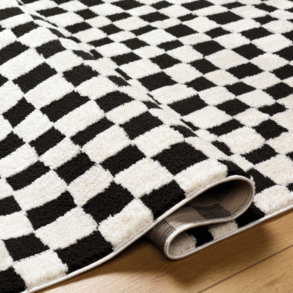 Freud Black/Ivory Machine Woven Rug FEU-2302 - fold