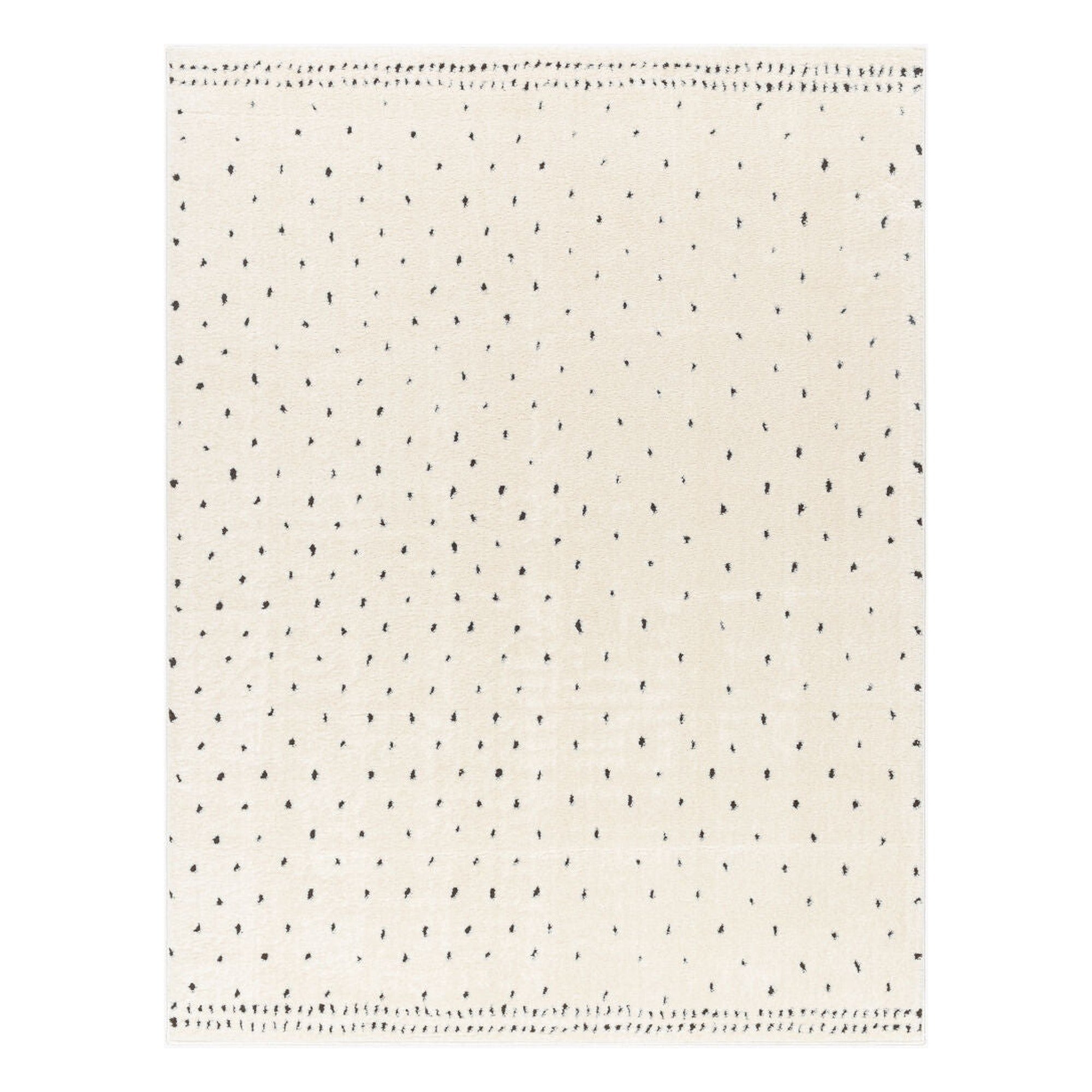 Freud Black/Ivory Machine Woven Rug FEU-2303 - 5'3" x 7'