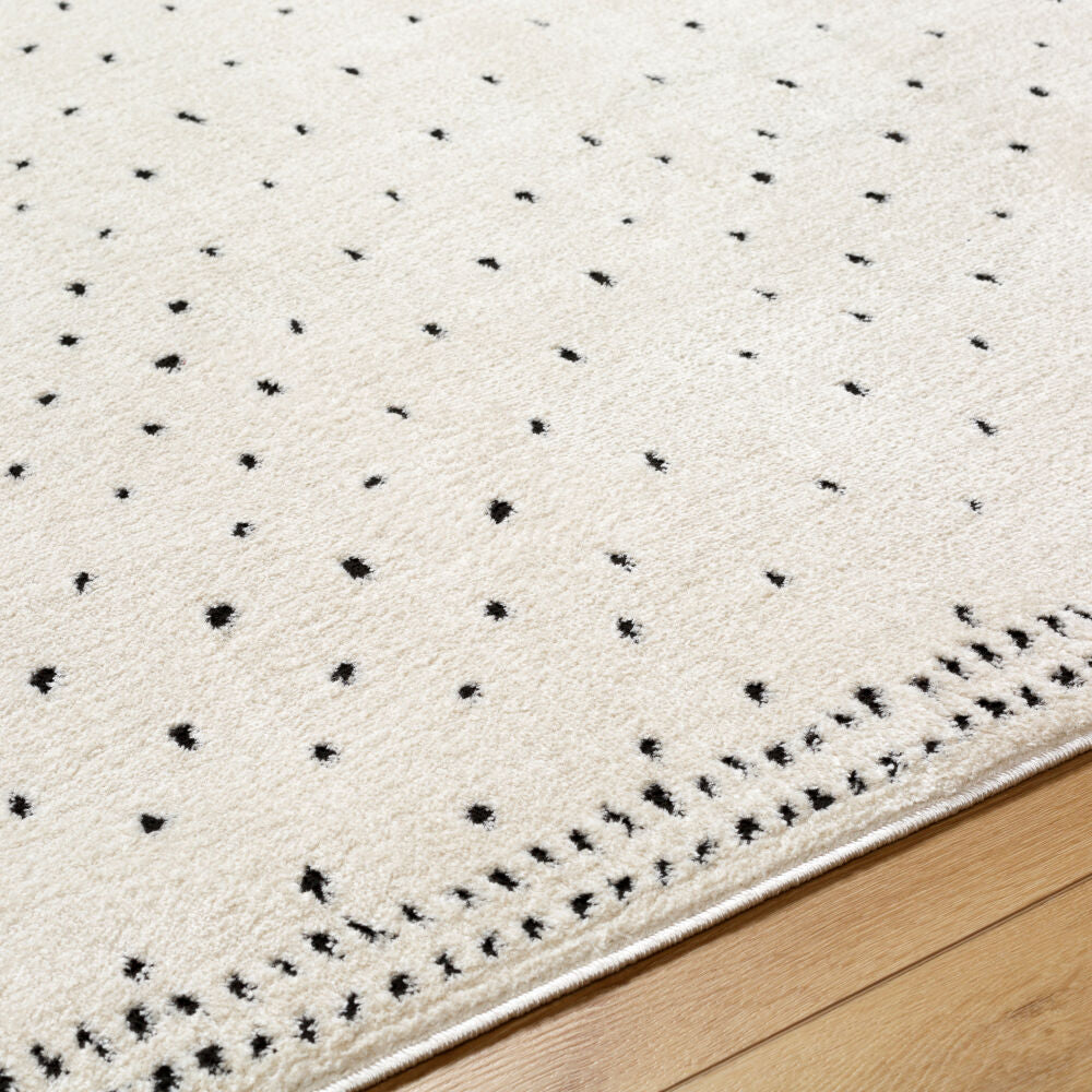 Freud Black/Ivory Machine Woven Rug FEU-2303 - texture