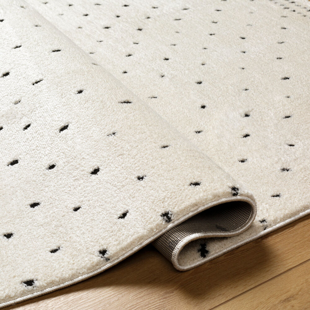 Freud Black/Ivory Machine Woven Rug FEU-2303 - fold