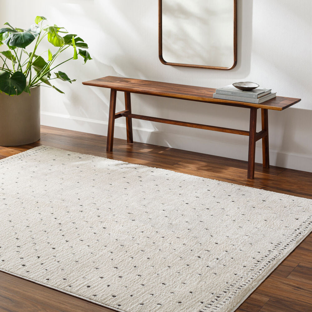 Freud Black/Ivory Machine Woven Rug FEU-2303 - roomscene