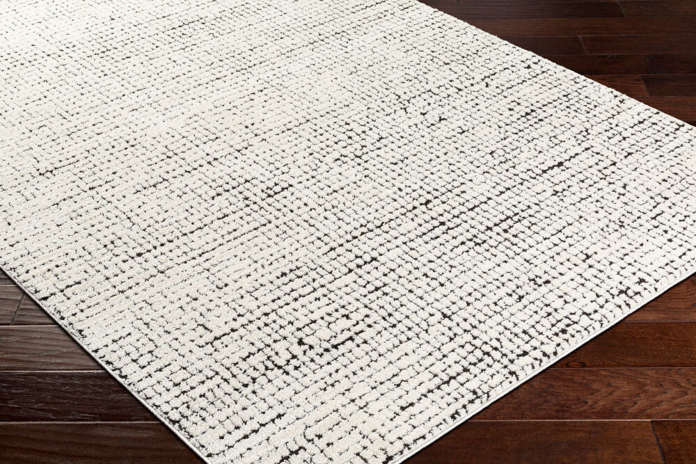 Freud Black/Ivory Machine Woven Rug FEU-2305 - corner