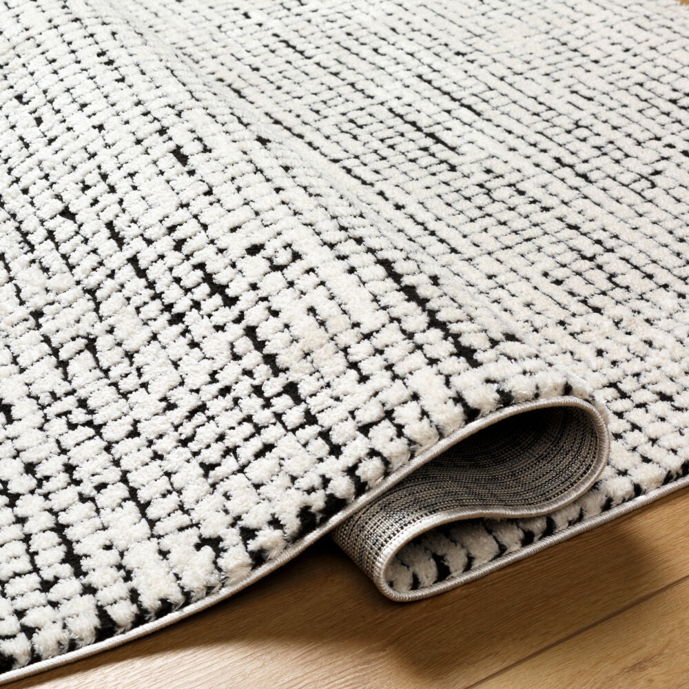 Freud Black/Ivory Machine Woven Rug FEU-2305 - fold