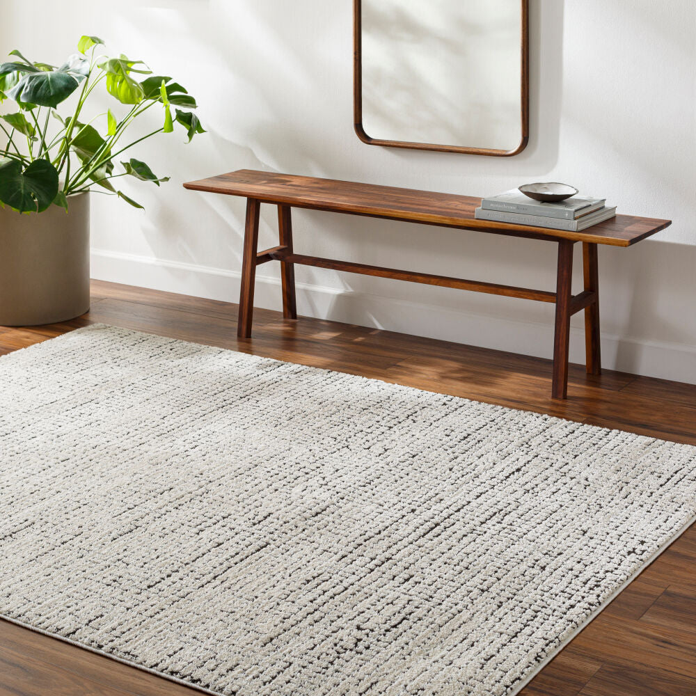 Freud Black/Ivory Machine Woven Rug FEU-2305 - roomscene