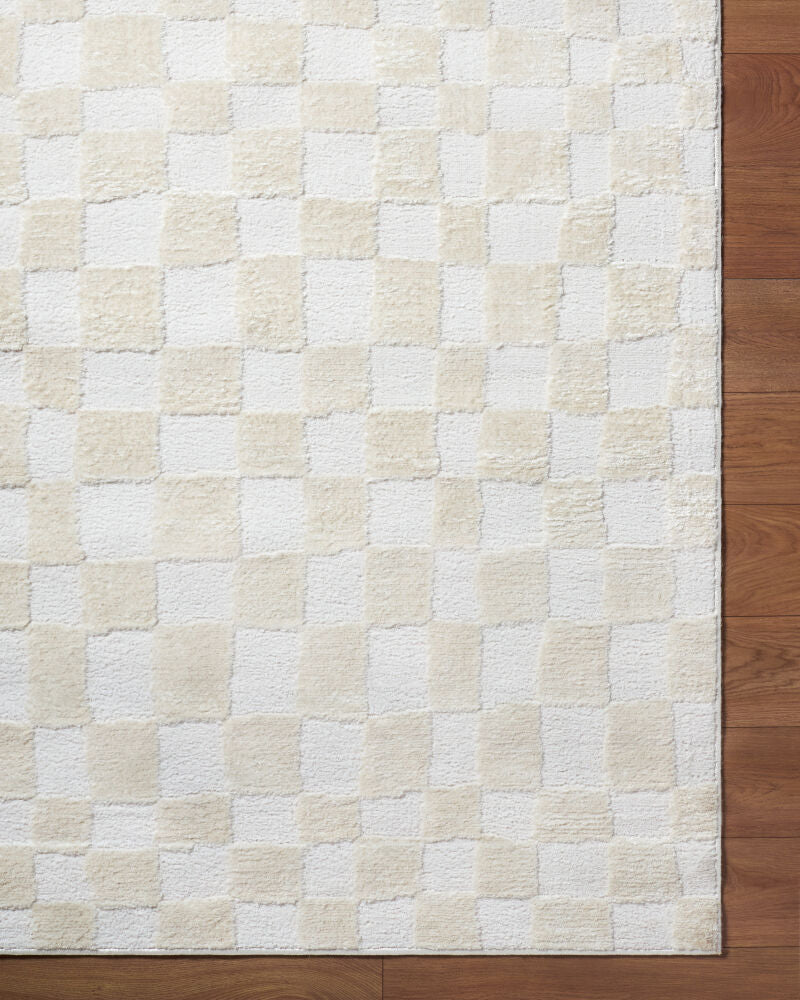 Freud Ivory/Off-White Machine Woven Rug FEU-2306 - overhead