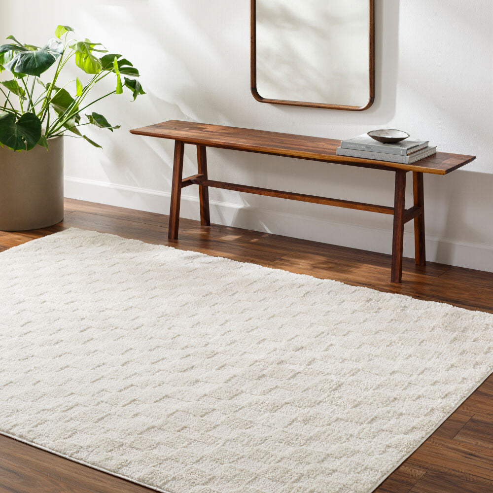 Freud Ivory/Off-White Machine Woven Rug FEU-2306 - roomscene