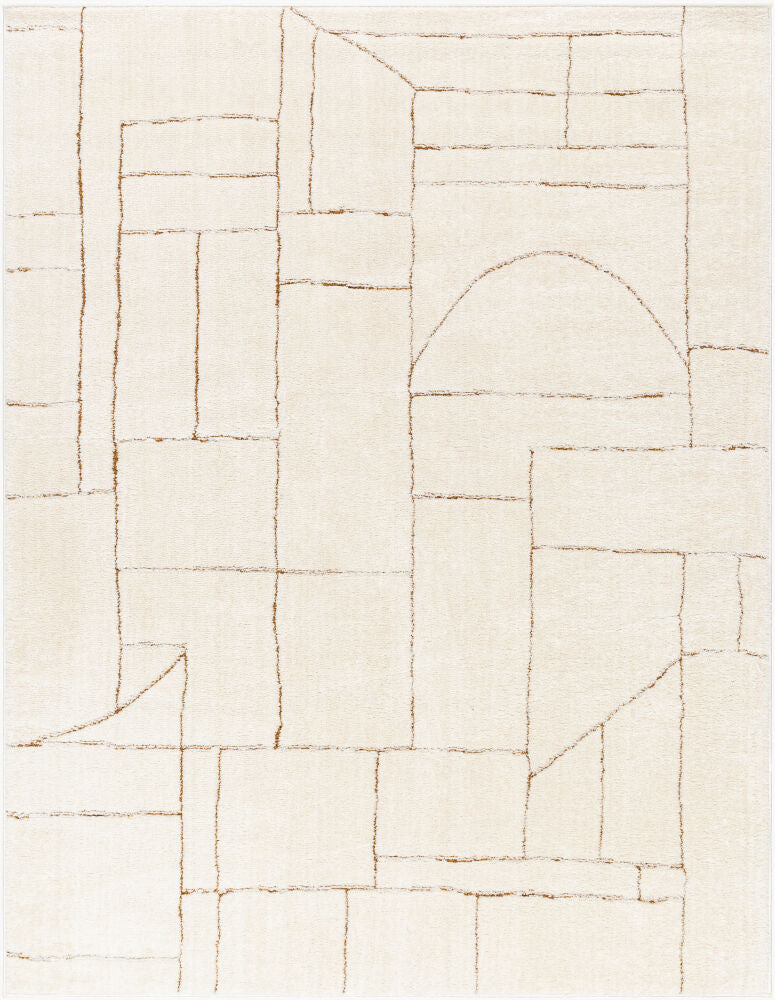 Freud Brown/Ivory Machine Woven Rug FEU-2308 - 5'3" x 7'