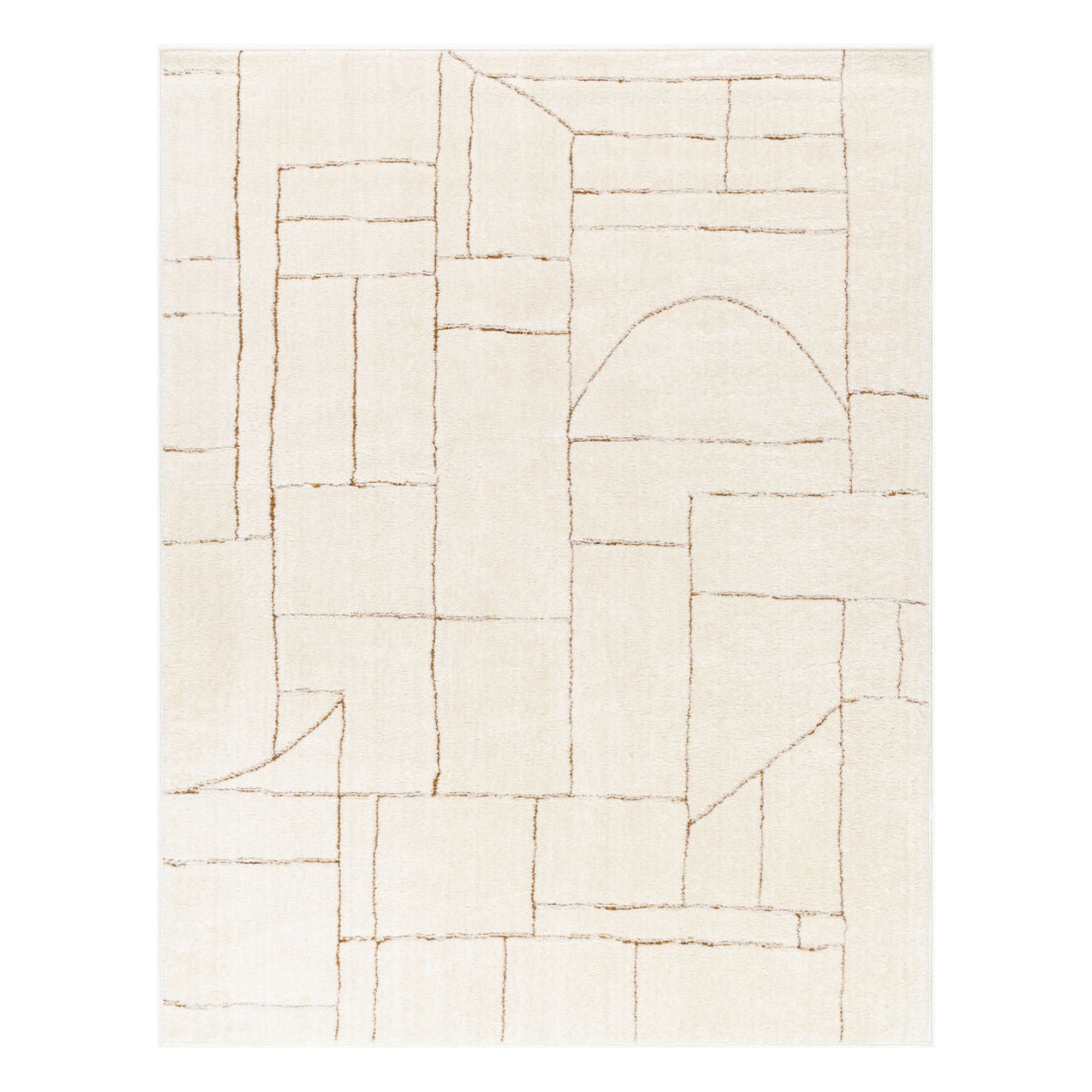 Freud Brown/Ivory Machine Woven Rug FEU-2308 - 5'3" x 7'
