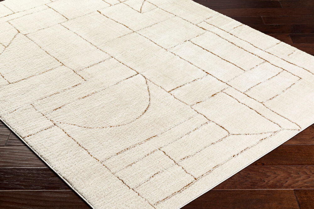 Freud Brown/Ivory Machine Woven Rug FEU-2308 - corner