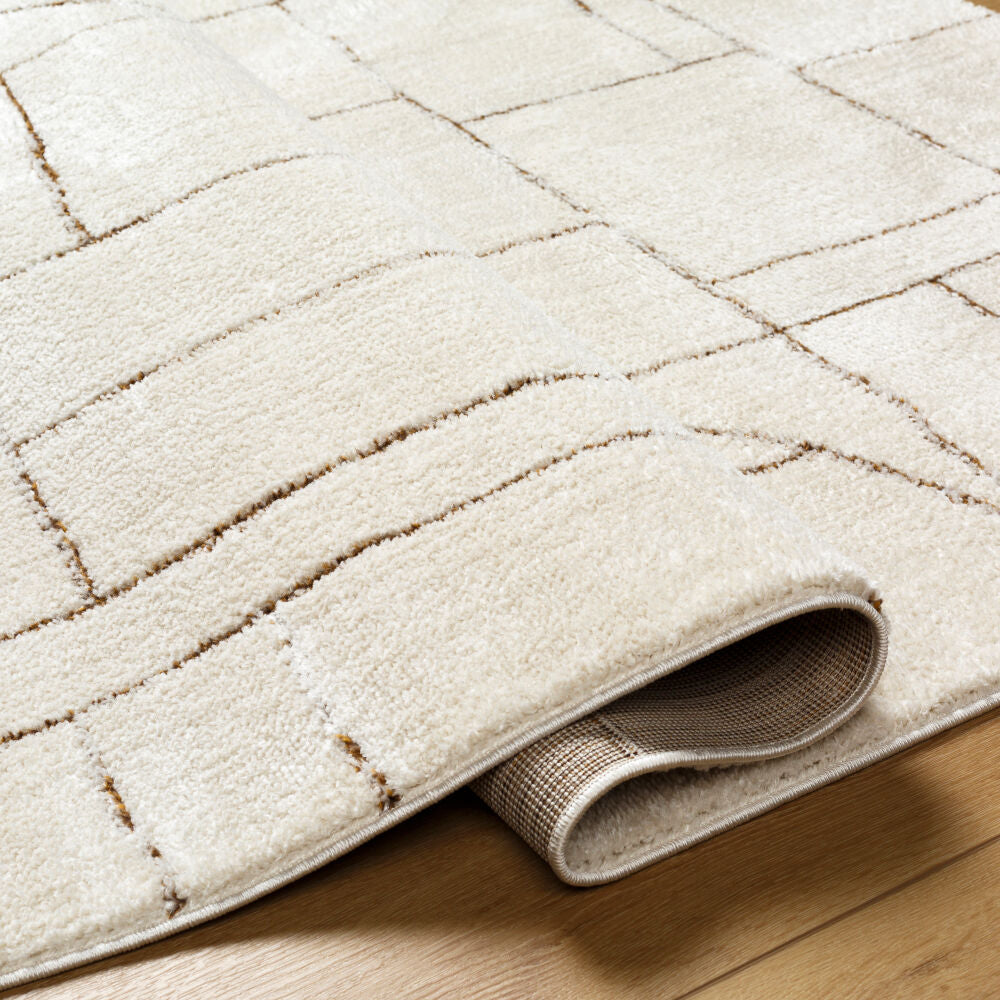Freud Brown/Ivory Machine Woven Rug FEU-2308 - fold