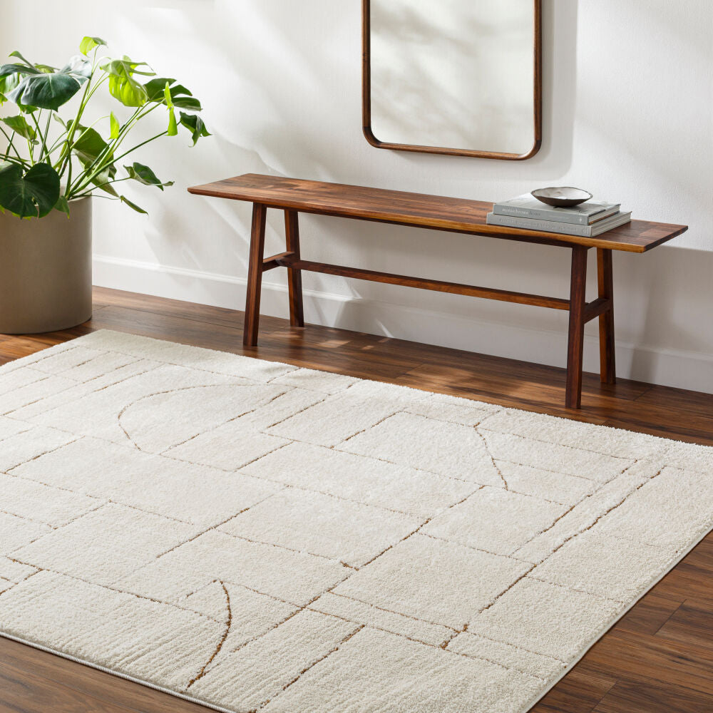 Freud Brown/Ivory Machine Woven Rug FEU-2308 - roomscene