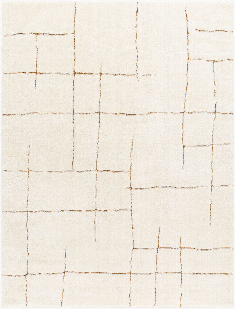 Freud Brown/Ivory Machine Woven Rug FEU-2310 - 5'3" x 7'